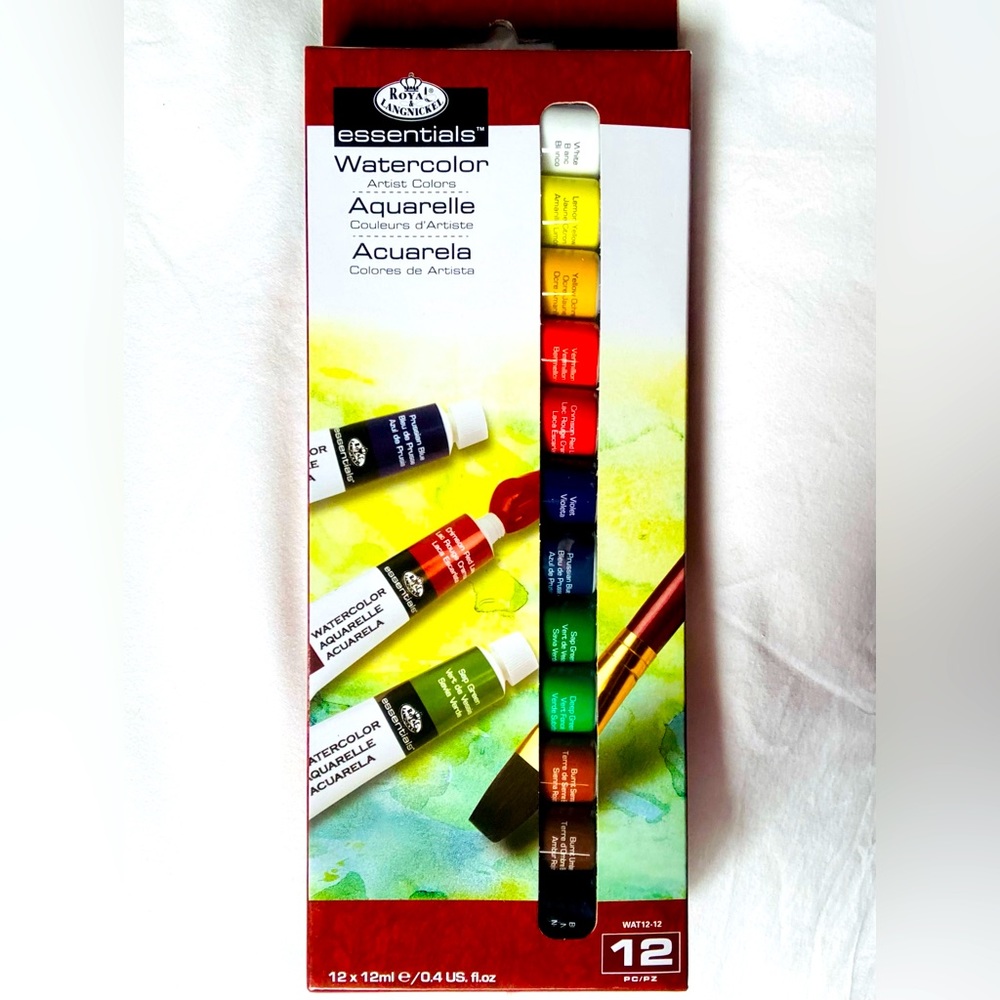 12 PC ROYAL & LANGNICKEL ESSENTIALS WATERCOLOR ARTIST COLORS BRAND NEW IN BOX!